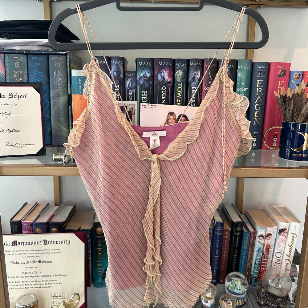 Vintage Joie Pink 100% Silk Cami Size S